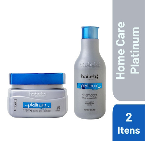 Kit Platinum Plus Hobety - Shampoo + Máscara Matizadora 300g