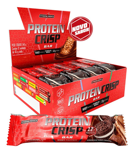 Protein Crisp Bar - Caixa C/ 12 Unidades Sabor Cookies And Cream