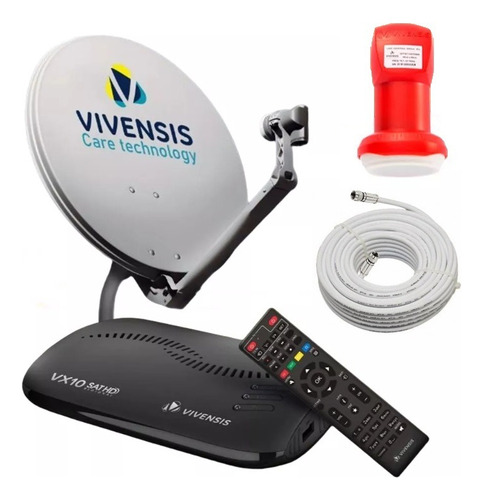 Receptor Vivensis Vx10 Nova Parabólica Cabo Lnbf Completa