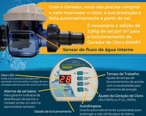 Gerador De Cloro Smart 150 30 G/h 13mil L Prod.disponível