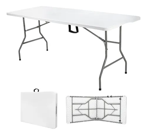 comprar Mesa Plegable Plástico Tipo Portafolio 1.80m Jardín Portátil