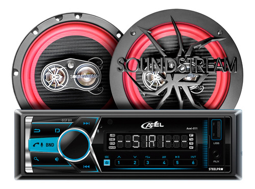 Kit Autoestéreo Steelpro Desmontable+bocinas 6.5 Soundstream