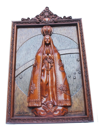 Quadro Nossa Senhora Aparecida, De Madeira, Nobre Esculpido