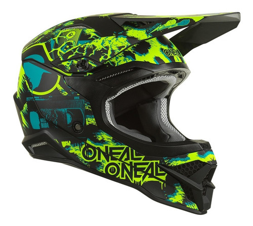 Capacete Oneal 3 Series Assault V.22 Neon Motocross Enduro, cor amarelo, tamanho do capacete Xl (61-62 cm)
