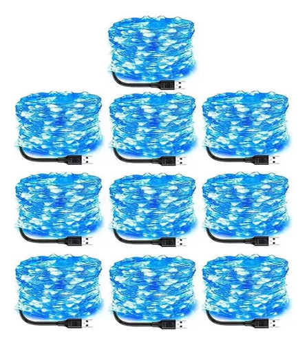 Q Tiras De Luces Led Navideñas 10 M Navidad Usb 10pcs