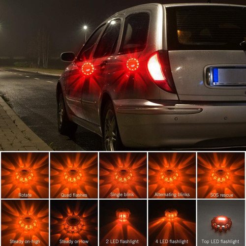 Kit De Luces Led De Emergencia Con 9 Modos Y Base Fuerte