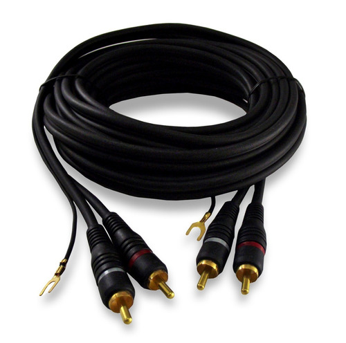 Cabo Automotivo  2 Rca + 2 Rca 5 Metros Com Fio Terra Mxt