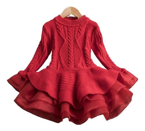 Vestido De Princesa For Niñas Suéter De Punto Winter Croche