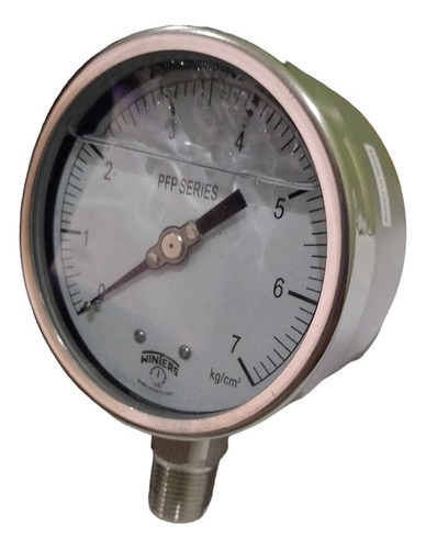 Manómetro Winters 7 Kg/cm2 4pulg. Cl 1% Full Inox. C/glis.