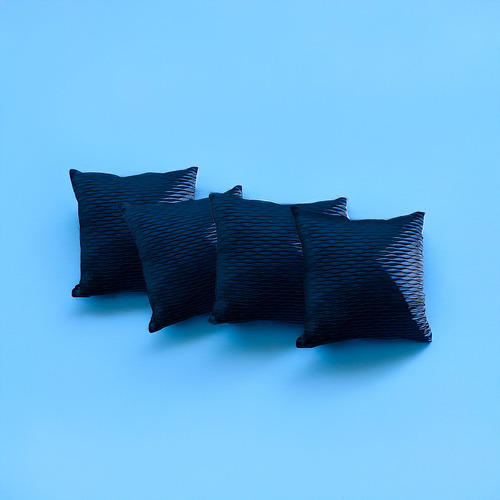 Pack De 4 Fundas De Cojín 45x45 Cm Color Azul Indigo
