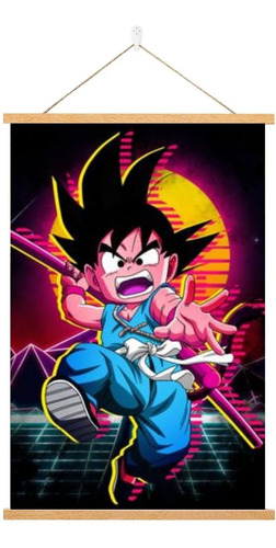 Cuadro Pergamino Arte Pop Goku Niño Dragon Ball 28x41cm