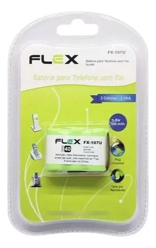 Bateria Para Telefone Sem Fio Flex Fx-107u