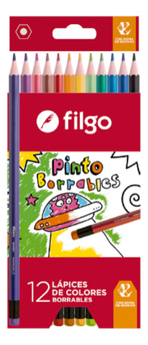 Lapices De Colores Borrables Filgo X12 Unidades. Lv