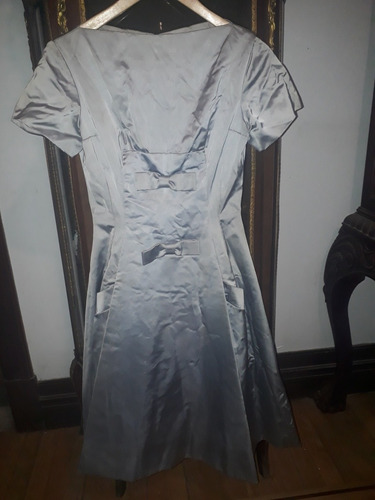 Vestido Antiguo De Raso Años 70 Talle S/m