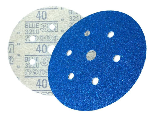 Disco De Lixamento A Seco 3m Blue 40  7 Furos - Unidade
