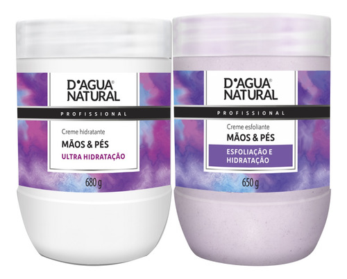 Combo Creme Esfoliante E Hidratante Pés E Mãos Dágua Natural