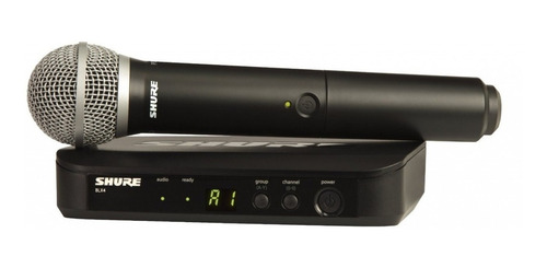 Sistema Inalámbrico Vocal Shure Blx24/pg58 Micrófono M15 Color Negro