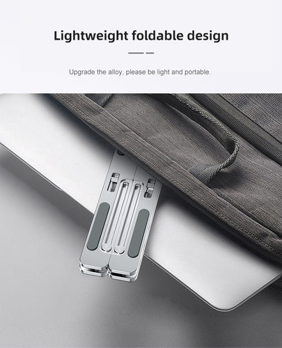 Imagen 3 de 8 de Soporte Notebook Macbook Plegable Aluminio Nw-a10