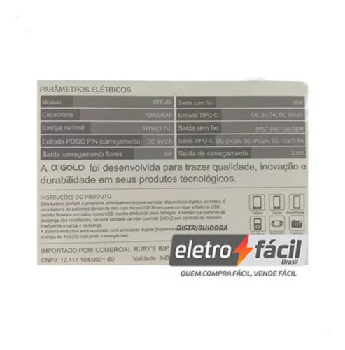 Carregador Indução 3em1 10000mah Para Celular Relógio E Fone