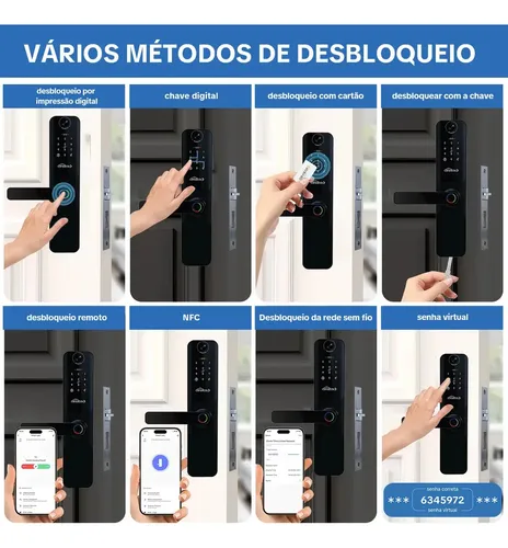 Fechadura Digital Extalento Z37 de Embutir com Impressão Digital