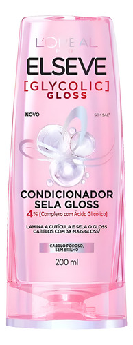 Shampoo, Condicionador 200ml + Mascara Glycolic Gloss Elseve