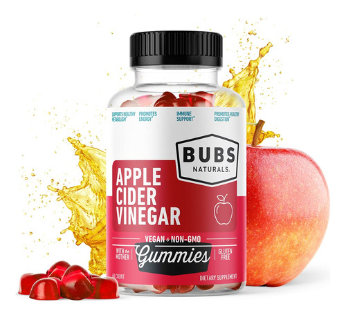 Bubs Naturals Gomitas De Vinagre De Sidra De Manzana, Con La