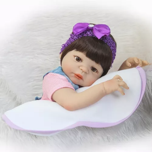 Bebe Reborn Menina 100% Silicone 55 Cm - Produto No Brasil