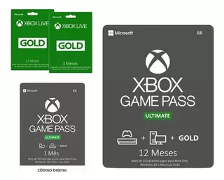 Xbox Game Pass Ultimate 12 Meses Xbox One Series x s anual