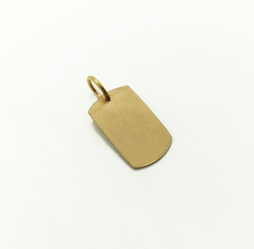 Colgante Medalla Oro 18k Rectangular 15x9mm Grabado Color Dorado