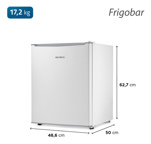 Frigobar Mondial 73l Porta Reversível Branco Fgb-01-w80 Cor branca-cinza 127V