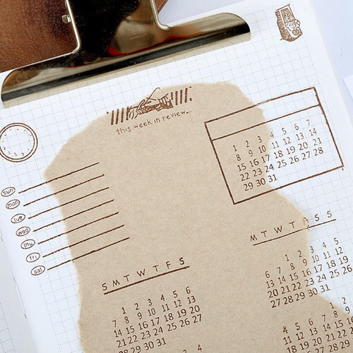 2 Sellos Transparentes, Calendario, Fecha, Semana, Mes,...
