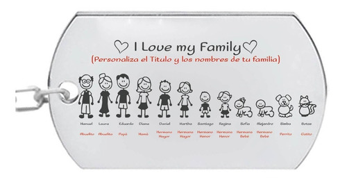 Llavero Diseño Y Grabado Personalizado Familia Amor Corazón