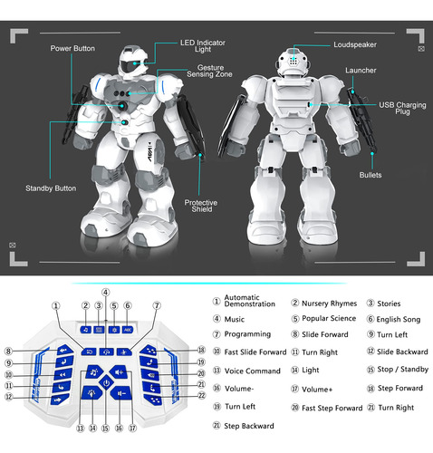 Robot Inteligente De Control Remoto Para Niños De 6 10 Años