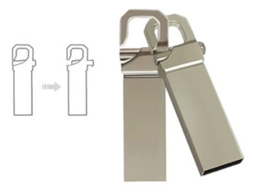 Pendrive 2tb 3.0 Color Plateado Generico