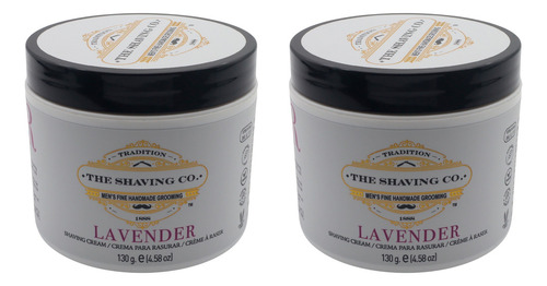 The Shaving Co Kit X 2 Crema Para Afeitar Lavanda Cream Set para Afeitado Lavender Shaving Cream