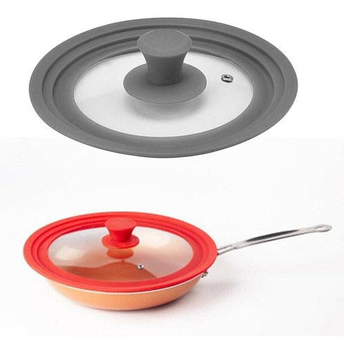 Tapas De Vidrio De Silicona Universales 24 A 26 A 28cm Gris