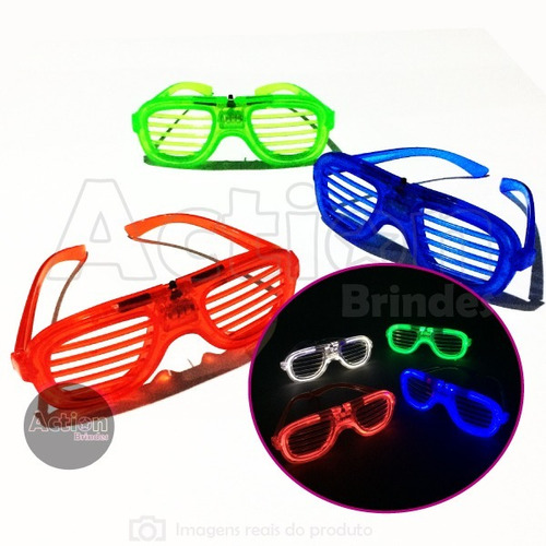 Imagem 3 de 5 de Óculos Com Led Cores Sortidas Kit 6 Unidades