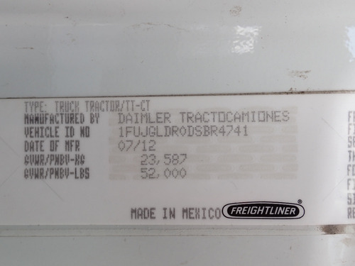 Tracto Camión Freightliner Cascadia Dd15 Año: 2013 Gmy100660