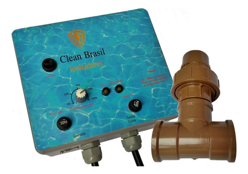 Ionizador Piscina 35.000 L, Clean Brasil, Sem Timer