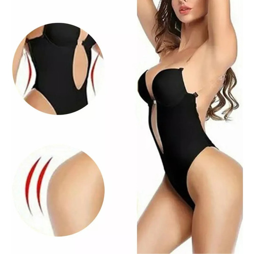 Brasier Bodysuit Escote Profundo Cuello V Sin Espalda