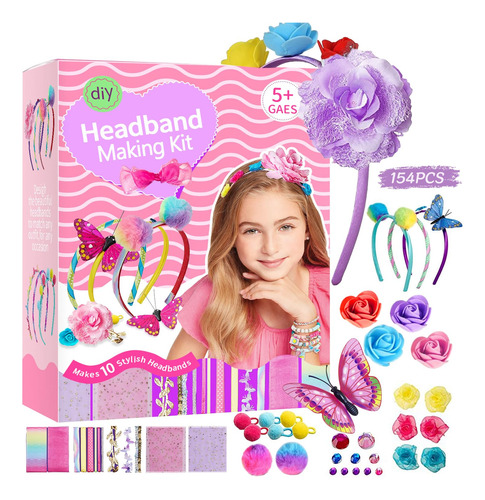Kit De Fabricación De Diademas Para Niñas 10 Piezas Diy