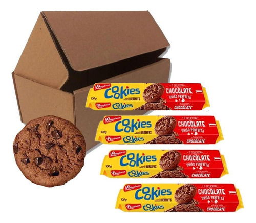 Biscoito Cookies De Chocolate Bauducco Caixa Kit 40