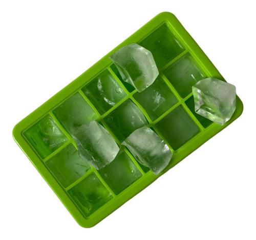 Set De 2 Cubetas De Silicona 15 Cavidades Kioxx Verde