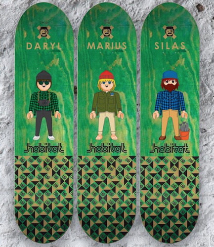 Habitat / Miniatures / Skateboard Decks Series / 3 Decks