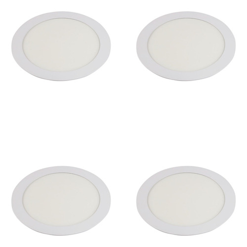 Kit X4 Plafón Led Redondo Embutir Philips 18w Luz Cálida