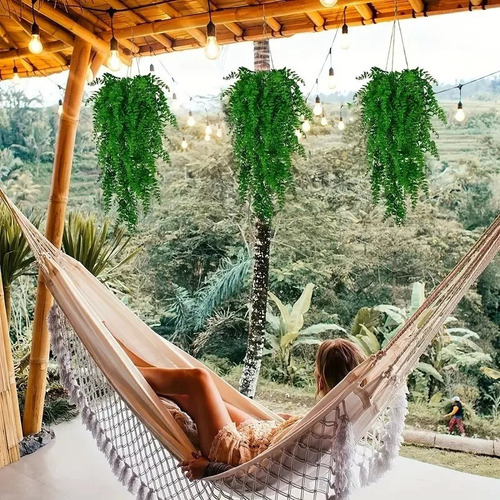 Planta De Samambaia Artificial Baidai, 6 Peças Longas