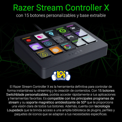 Controlador Streaming Razer Stream Controller X 15 Botones