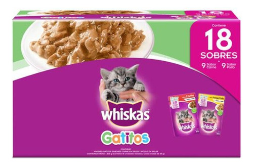 Whiskas Comida Húmeda Gato X18