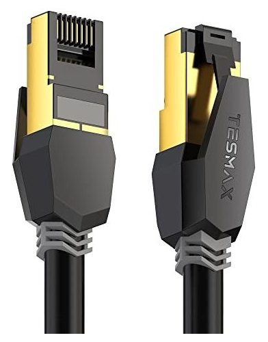 Cable Ethernet Tesmax Cat 8, 3 Pies, 26 Awg, 40 Gbps, 2000 M