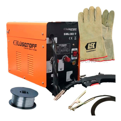Imagen 1 de 9 de Soldadora Mig Lusqtoff Sml130 120 A + Alambre Flux + Guantes